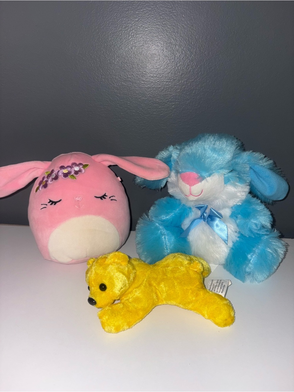 Bundle of 2 Stuffed Bunnies and Bear Small Plush Toys